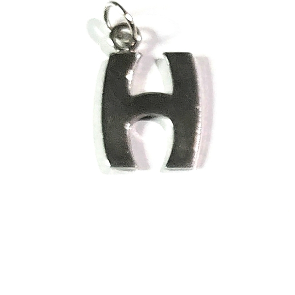 NEW .925 Sterling Silver Initial "H" Pendant Charm! 1/2" (.50) - Picture 3 of 3